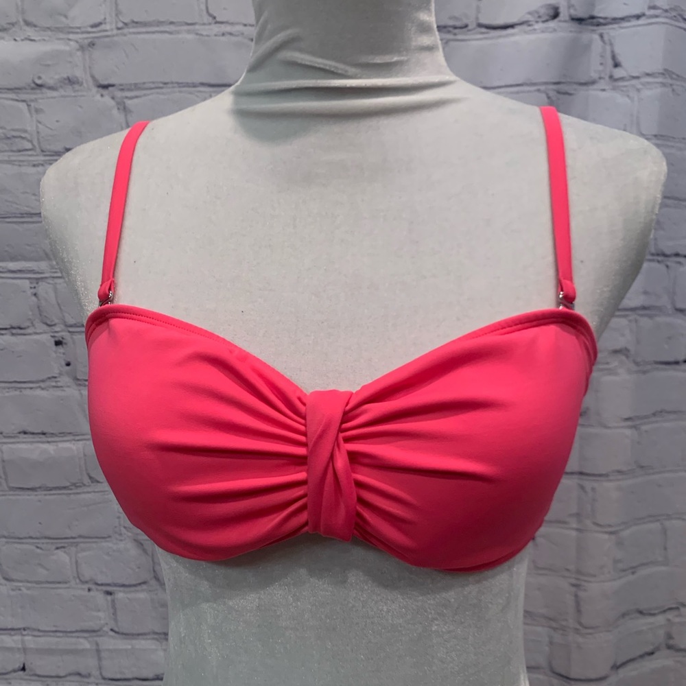 Victoria’s Secret coral bandeau bikini top. Size M